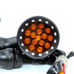 High Quality Chrome Alloy LED Motorcycle Turn Signal Lights For Harley Chopper Bobber