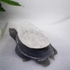 High Quality Crystal Crafts Natural hand carved geode agate turtles with  White  cluster for home decoration