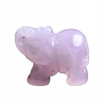High quality natural rose quartz stone elephant crystal crafts furnishings lucky items halo Feng Shui decoration