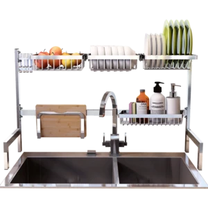 High Quality Stainless Steel Kitchen Storage Over The Sink Dish Drying Rack