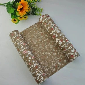 High Quality Thin Artificial Jute Woven Printed Jute Fabric  Fiber Roll For Home/Christmas Decoration