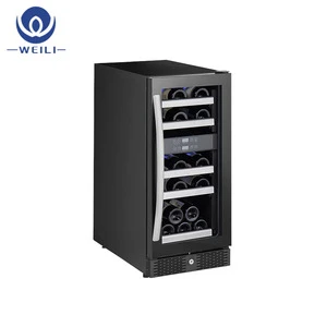 High Quality WLW-28DZ2 Display Cooler Horizontal Wine Cooler Curved Glass Door Freezer