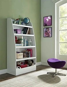 Home Mia Kids 4 Shelf Bookcase (White) wood cabinet