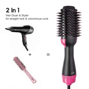 Hot Air Brush Hair Straightener Brush 2020 New Arrival 1000w Blow Hair Straightener Curler Comb One Step Hair Dryer