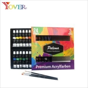Hot Sale 24 colors 12ml Acrylic Paint with Artist Brush set