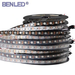 Hot Sale Colorful WS2812 5050 Pixel Water proof DC 5V Addressable RGBW RGB 60 144 Led Flexible WS2812B IC Strip