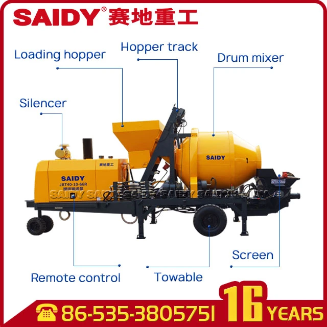 Hot Sale Low Price Mini Trailer Concrete Pump With Boom, Widely Used Concrete Mixer Truck With Pump