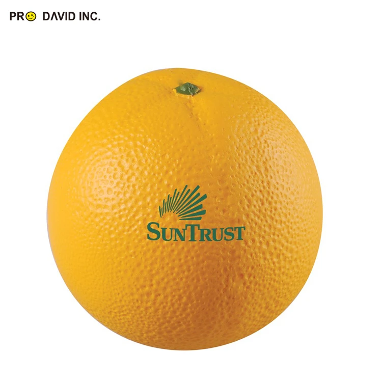 Hot sale PU Orange shaped fruit stress ball
