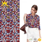 Hot sale South America Printed 100% Spun Rayon Fabric / Challis for Women Dress Clothing in stock
