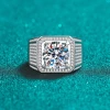 Hot Sales Jewelry Engagement Silver Custom Luxury White Moissanite Mens Ring Wedding Classic Diamond Ring