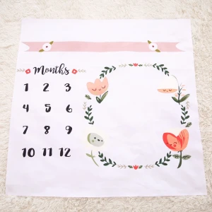 Hot Selling INS Super Soft Monthly Milestone Blanket For Baby