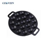 Hot selling kitchen bakeware 19 holes cast iron baking dish poffertjes pan