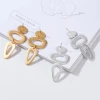 Hot Selling Vintage Geometric Metal Earrings Fashion  Two Circle Hoop Dangle Women Alloy Earrings Wholesale
