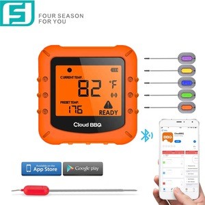 Household Digital Wireless Bluetooth BBQ Grill Cooking Thermometer For Smart Phone