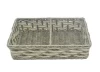 Household sundries storage basket small parts organizer rectangle plastic rattan hand woven basket tray