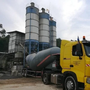 HZS50 Concrete Batching Plant with 4 Aggregate bins&Lubrication System