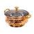 Import Indian art villa steel copper hammered mughlai handi casserole with brass handle and bottom from India