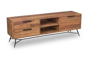 Indian Design Wooden Tv Stand with Metal Leg
