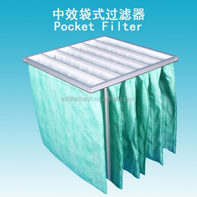 Industrial chemical ventilation air filter machine unit multilayer nonvomen fabric pocket bag air filter