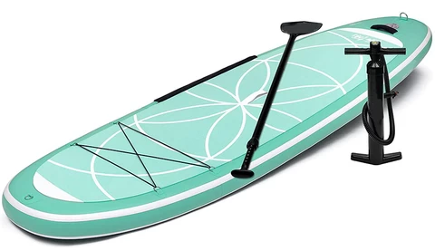 Inflatable stand up paddle board with electric pump