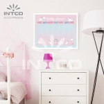 INTCO New Arrival Multi  Function Dry Erase Board Art Calendar Frame Iron-Board Pink Memo Board