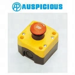 IP65 Waterproof Push Button Control Station Box with Latching Emergency Stop Switch