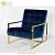 Import Italian Modern Furniture Antique Brass Metal Goldfinger Velvet Lounger Chair from China