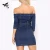 Import Jeans dresses women cotton off-shoulder dress from China