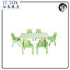 JT17-5502 Healthy crude wood kindergarten furniture 8 seats children table and chairs set