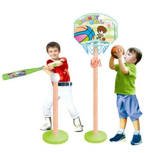 kids plastic sports toys basketball toy and baseball set toys