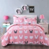 Kids style cotton rabit quilted cartoon design printed bedspread quilt