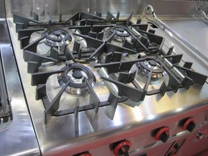 kitchen equipment stainless steel commerical gas range with 4-burner and oven