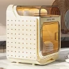 Kitchen tableware bowl chopsticks dish storage box drain rack household plastic double-layer bowl rack with lid cupboard