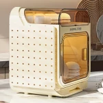 Kitchen tableware bowl chopsticks dish storage box drain rack household plastic double-layer bowl rack with lid cupboard