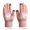 Korean New Style Cashmere Knit Gloves Lady Jacquard Touch Screen Gloves Thermal Warm Winter Gloves Wholesale