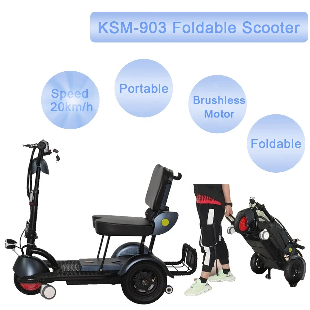 KSM-903 2021 newest 3 wheel electric scooter mobility scooters electric folding 4 wheel elderly electric scooter 3 wheel