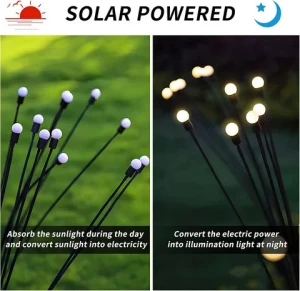 L Outdoor Waterproof Pathway  Firework Led Stake Lamp Starburst Swaying Garden Lights Solar Firefly Light Garden Solar Lights