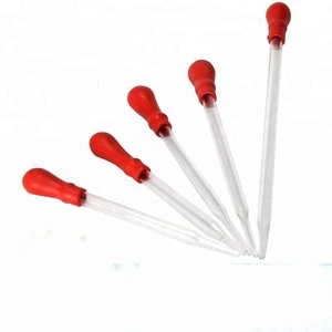 Lab 0.5-5 ml Glass Graduated Dropping Pipette With Rubber