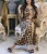 Import Lace Trim Sleeve Leopard Print Floor Length Women Islamic Clothing Muslim Wear Ladies Abaya Dubai Dress from China