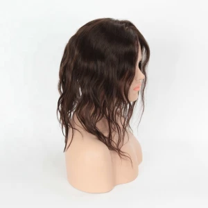 large base top closure hair piece clip in hair , loose wave100% european virgin silk top human hair topper