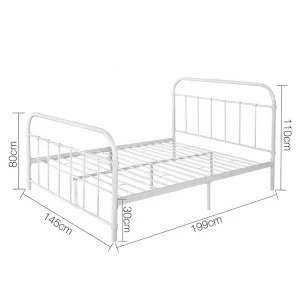 Latest Modern Bed Black / White Single Metal Bed Frame