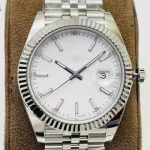Latest Noob Watch Clean Factory 41mm Classic White Dial 3235 Movement Datejuste 904L Steel Jubilee Bracelet with Crwon on Glass