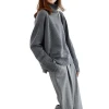 Latest women winter grey pullover high collar knit cashmere sweater