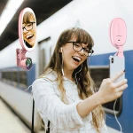 LED selfie ring light Warm&Cold Bulbs Fill Light With Wide Angles Marcro Lens For phone