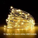 LED String Light Copper Wire Light USB Connector Garland Decoration 1M 2M 3M 4M Wedding Christmas Party Light