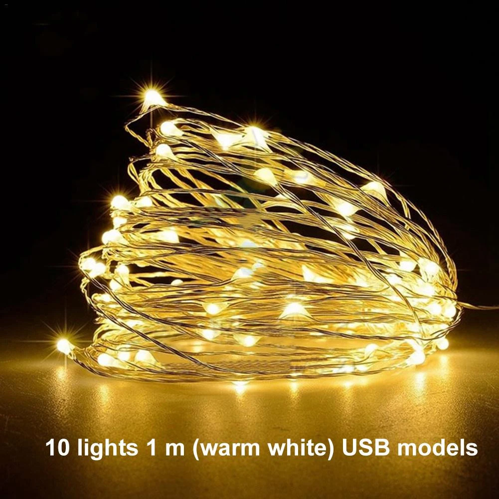 LED String Light Copper Wire Light USB Connector Garland Decoration 1M 2M 3M 4M Wedding Christmas Party Light