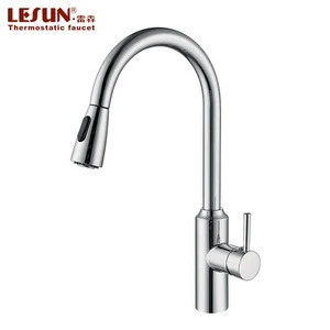 LESUN Amazon top selling 304 Stainless Steel Pull Out Water Sink Stretching Kitchen Faucet Multifunction Press Faucet/Tap