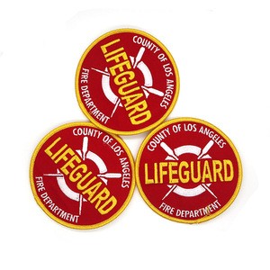 LIFE GUARD Custom Logo Embroidered Patches Fabric Badge patch Back with Glue