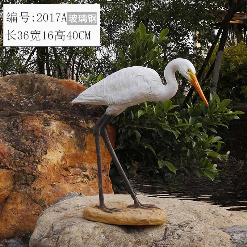 life size resin animal egret sculpture