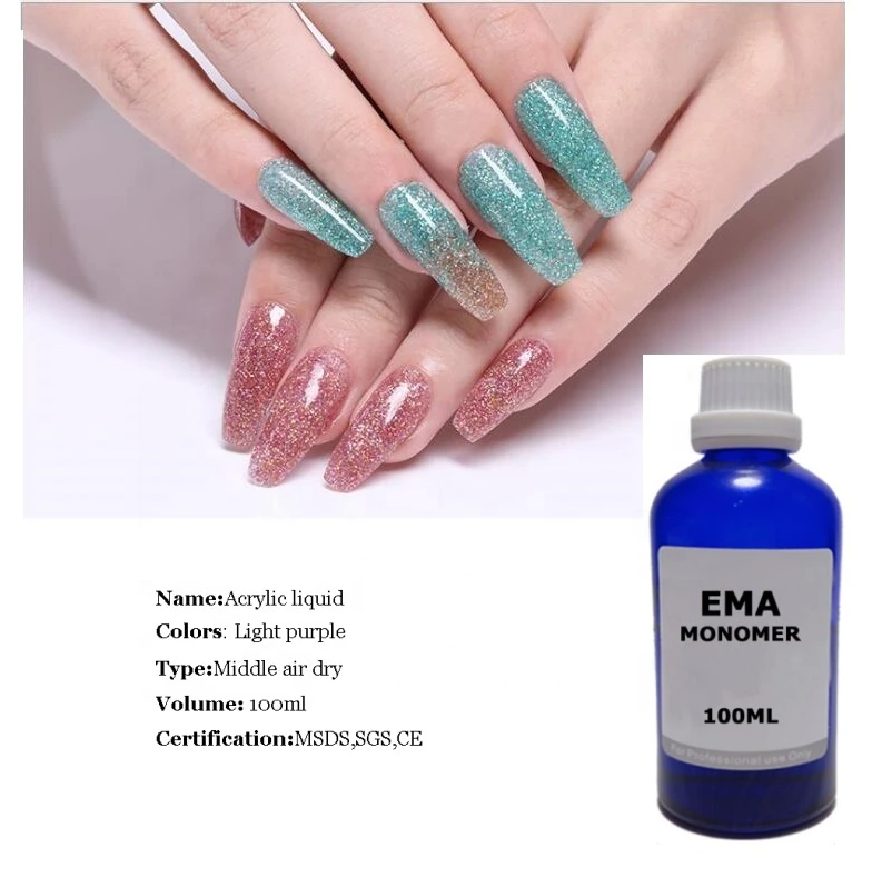Light purple free sample EMA Purple Nail Liquid Acrylic Monomer 100ml